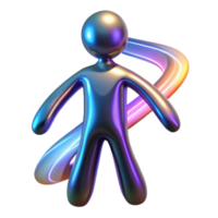 energetic splendid A stylized, human figure made of light trails. NO BACKGROUND with Transparent Background. impeccable png