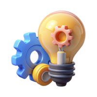 elegant dreamy surreal An abstract representation of innovation with a light bulb and gears. NO BACKGROUND with Transparent Background. authentic png