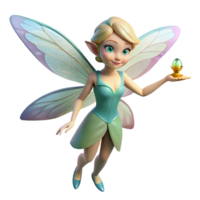 impressive elegant A delicate fairy with iridescent wings, holding a firefly, NO BACKGROUND with Transparent Background. crisp png