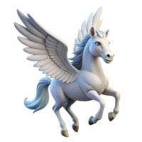 ethereal picturesque A graceful pegasus with feathered wings, NO BACKGROUND with Transparent Background. precision png