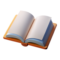 energetic picturesque An open book with blank pages. NO BACKGROUND with Transparent Background. studio quality png