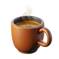 exemplary classic A coffee mug with steam rising. NO BACKGROUND with Transparent Background. 8K png