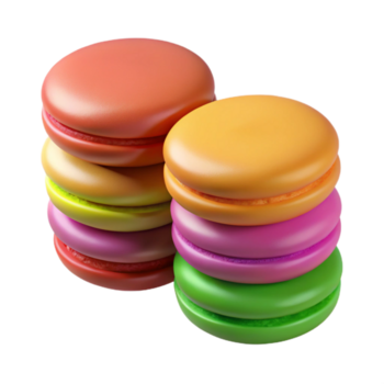 straordinario spicca un' pila di colorato macarons. no sfondo con trasparente sfondo. png