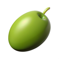 ethereal sumptuous A single, green olive. NO BACKGROUND with Transparent Background. fine detail png