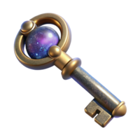 stunning contemporary Antique Key with Cast Shadow Transparent Background detailed png