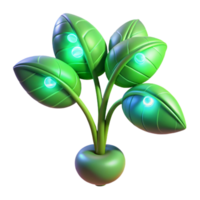 glorious rare Bioengineered alien plant with luminescent leaves. NO BACKGROUND with Transparent Background. png
