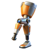 exceptional victorian Advanced robotic prosthetic leg with articulated joints. NO BACKGROUND with Transparent Background. 8K png