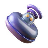 elegant retro A futuristic medical implant with wireless connectivity. NO BACKGROUND with Transparent Background. artisan png