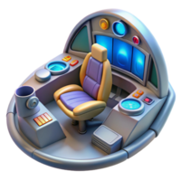 energetic elegant A high-resolution model of a spaceship cockpit. NO BACKGROUND with Transparent Background. authentic png