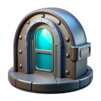 fascinating surreal A high-resolution model of a spaceship door. NO BACKGROUND with Transparent Background. museum quality png
