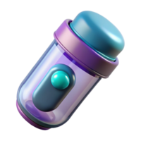exquisite dreamy creative A futuristic pill bottle with smart dispensing system. NO BACKGROUND with Transparent Background. elite png