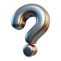 impressive geometric A single, stylized question mark with a metallic texture. NO BACKGROUND with Transparent Background. gallery standard png