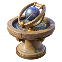 beautiful artistic Antique Sundial on Stone Pedestal Transparent Background authentic png