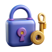 fascinating tropical A single, stylized lock and key with intricate details. NO BACKGROUND with Transparent Background. 8K png