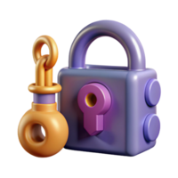 extraordinary dreamy art deco A single, stylized lock and key with intricate details. NO BACKGROUND with Transparent Background. 4K png
