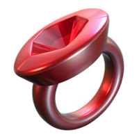 glorious memorable A single, blood-red ruby ring with a dark aura. NO BACKGROUND with Transparent Background. png