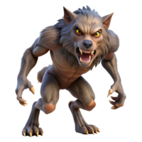 extraordinary peaceful geometric A fierce werewolf mid-transformation, fur sprouting from its skin. NO BACKGROUND with Transparent Background. artisan png