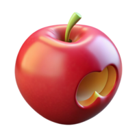 impressive renaissance A single, poisoned apple with a bite taken out of it. NO BACKGROUND with Transparent Background. masterfully captured png