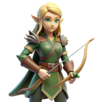 exceptional abstract A beautiful elf warrior with a bow and arrow. NO BACKGROUND with Transparent Background. professional png