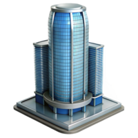 gorgeous signature Modern skyscraper, glass and steel, detailed architectural rendering. NO BACKGROUND with Transparent Background. png