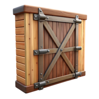 glorious peaceful retro Barn door, sliding hardware, rustic wood planks. NO BACKGROUND with Transparent Background. exclusive png