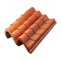harmonious glorious Contemporary roof tile, clay, textured surface. NO BACKGROUND with Transparent Background. fine detail png