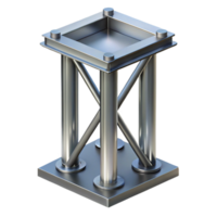 glorious artistic Steel column, structural support, industrial design. NO BACKGROUND with Transparent Background. precision png