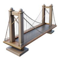 gorgeous dramatic avant-garde Suspension bridge, steel cables, hanging roadway. NO BACKGROUND with Transparent Background. authentic png