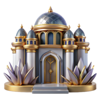 dramatic classic Art Deco Building Facade Isolated Element authentic png