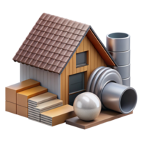 exceptional mid-century Siding, exterior cladding, various materials. NO BACKGROUND with Transparent Background. refined png