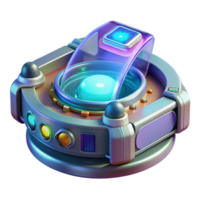 exquisite peaceful bohemian Futuristic communication device with holographic interface, NO BACKGROUND with Transparent Background. expertly shot png