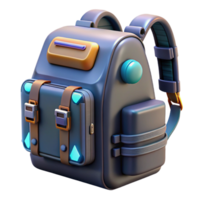 ethereal radiant Cyberpunk backpack with integrated computer system, NO BACKGROUND with Transparent Background. high resolution png