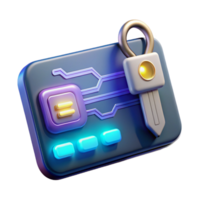 glorious dramatic contemporary Futuristic keycard with glowing digital code, NO BACKGROUND with Transparent Background. refined png