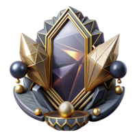 magnificent artistic Art Deco Mirror Geometric Design Transparent Background authentic png