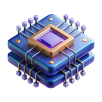 exemplary urban Advanced quantum computer processor with intricate circuitry, NO BACKGROUND with Transparent Background. impeccable png