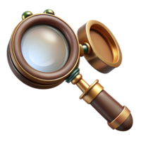glorious acclaimed Steampunk monocle with a brass frame and a magnifying glass. NO BACKGROUND with Transparent Background. png