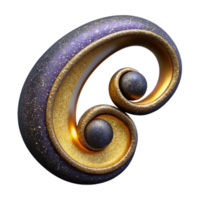 magnificent contemporary Bass Clef Isolated with Bold Curves and Rounded Shape authentic png