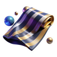 beautiful artistic Beach Towel with Stripes and Shadow Transparent Background original png