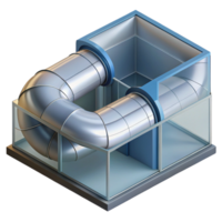 extraordinary bold gothic Technical drawing of a HVAC system duct NO BACKGROUND with Transparent Background. impeccable png
