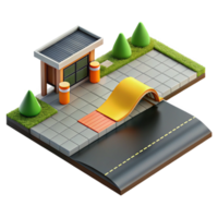 exemplary vintage Construction plan for a driveway pavement NO BACKGROUND with Transparent Background. sharp png