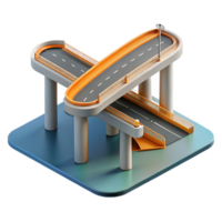 exemplary classic Construction plan for a highway overpass NO BACKGROUND with Transparent Background. fine detail png