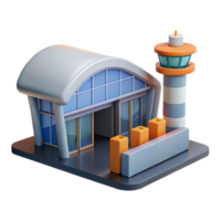 immaculate timeless Architectural rendering of an airport terminal gate NO BACKGROUND with Transparent Background. png