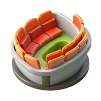 exceptional baroque 3D model of a stadium seating section NO BACKGROUND with Transparent Background. handcrafted png