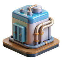 hypnotic celebrated CAD rendering of a geothermal heat pump NO BACKGROUND with Transparent Background. png