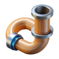 glorious quintessential Technical drawing of a sewage pipe NO BACKGROUND with Transparent Background. png