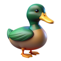 exceptional surreal A duck, Mallard breed, NO BACKGROUND with Transparent Background. studio quality png