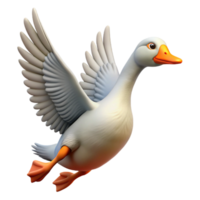 iconic avant-garde A goose in flight, NO BACKGROUND with Transparent Background. precision png
