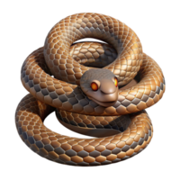 exquisite retro A coiled rattlesnake, NO BACKGROUND with Transparent Background. refined png