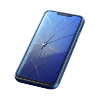 ethereal hypnotic Smartphone with cracked screen NO BACKGROUND with Transparent Background. fine detail png