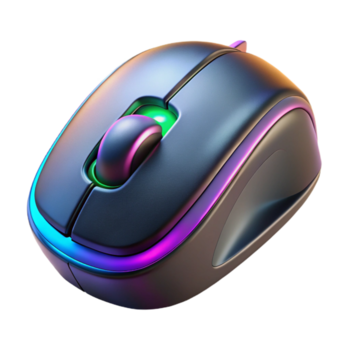 etéreo glorioso jogos rato com rgb iluminação não fundo com transparente fundo. habilmente tiro png